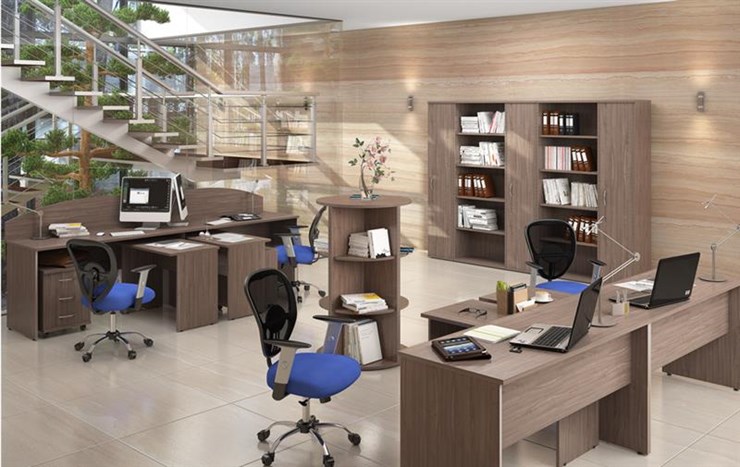 Офисный набор мебели IMAGO три стола, 2 шкафа, стеллаж, тумба в Ярославле - изображение 6